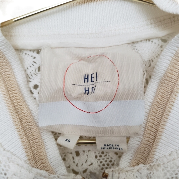 Anthropologie Hei Hei Cleo Lace Bomber Jacket XS - Picture 3 of 12